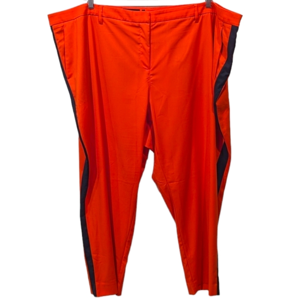 Wildfang The Empower Color Block Slim Crop Plus Size Pant in Orange/Black (26W)